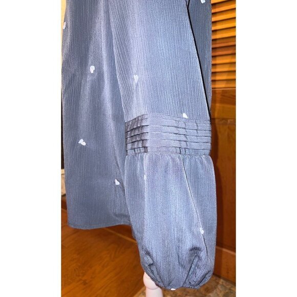 L C Lauren Conrad Dark Grey Heart Blouse -- L - Picture 5 of 8